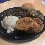 A meat-and-three plate